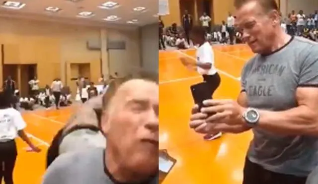 Videos inéditos de la brutal patada que recibió Arnold Schwarzenegger son difundidos