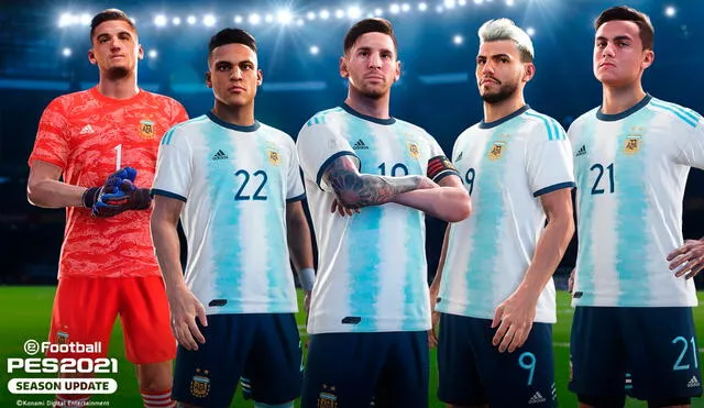 Konami hizo oficial el anuncio vía Twitter, en la que la marca de PES 2021 acompañará a la selección argentina en sus activaciones. Foto: Konami