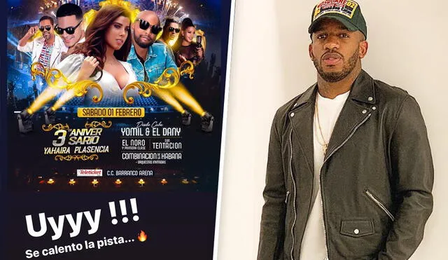 Jefferson Farfán promociona concierto de Yahaira Plasencia en Instagram