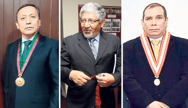 Candidatos. Los jueces supremos Héctor Lama More, Javier Arévalo Vela y Carlos Arias Lazarte disputaran el jueves 1° de diciembre próximo la presidencia del Poder Judicial.