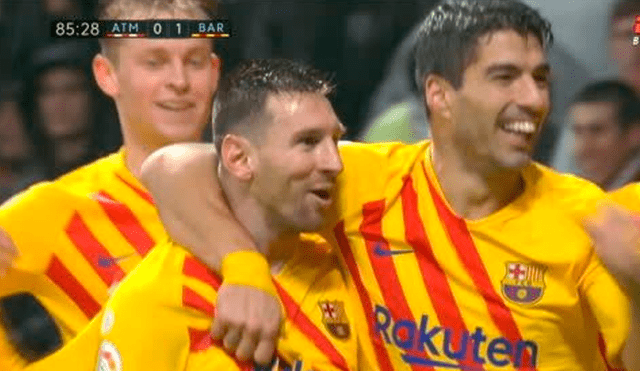 Lionel Messi anotó el primer gol del Barcelona vs. Atlético de Madrid en el Wanda Metropolitano. | Foto: ESPN