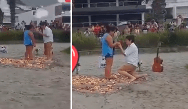 Facebook viral: peruano le pidió la mano a su novia en romántica escena en una playa de Ancón [VIDEO]