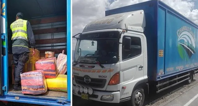 Policía de Apurímac incautó 27 kilos de droga en camión de encomiendas.