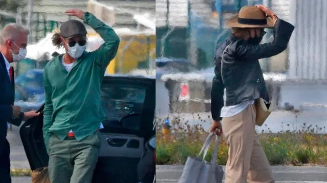Brad Pitt y la modelo alemana Nicole Poturalski fueron captados en el aeropuerto de Le Castellet, en Francia | FOTO: TMZ