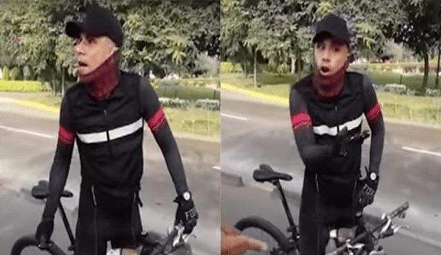 Ciclista insulta a mujer que ayudaba a cruzar la pista a anciano con bastón [VIDEO]