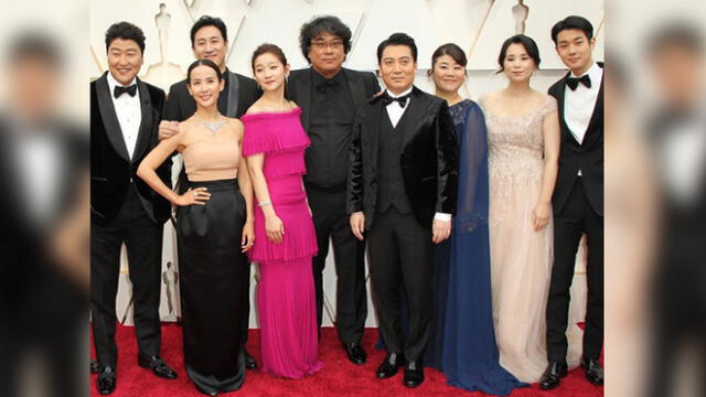 El elenco de Parasite, ganadora a Mejor película de los premios Oscar. Foto: difusión.