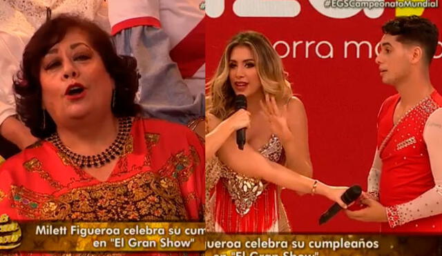 El Gran Show: mamá de Milett Figueroa se robó el show con peculiar gesto [VIDEO]