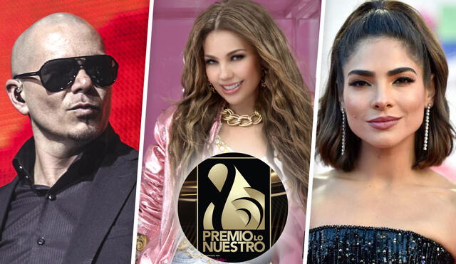 Pitbull, Thalía y Alejandra Espinoza serán los anfitriones de los Premios Lo Nuestro en su edición 2020. Foto: Composición
