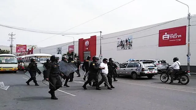 Huelga de obreros terminó en persecución policial en Tacna [VIDEO]