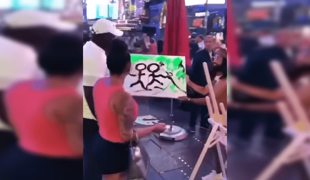 Facebook: Sorprendente reacción de una pareja al ver dibujo que realizó un artista callejero [VIDEO]