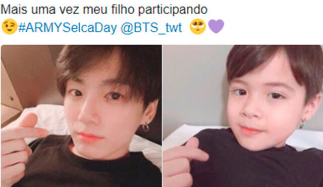 Menor de 6 años imita a Jungkook cada "Army Selca Day".