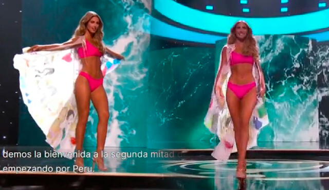 Alessia Rovegno desfila en traje de baño en la final de Miss Universo. Foto: captura/Telemundo/Directv