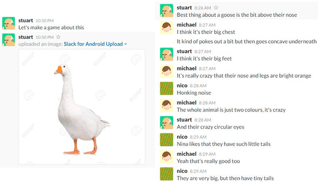 Conversación de los desarrolladores de Untitled Goose Game.