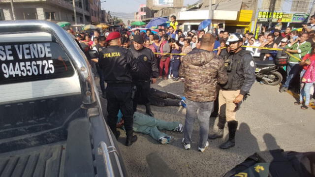 Delincuentes mantuvieron retenidos a comerciantes cerca de 10 minutos hasta que la Policía los intervino. (Foto: Grace Mora / La República)
