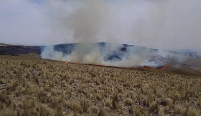 Incendio forestal en comunidad de Cusco. Foto: Difusión