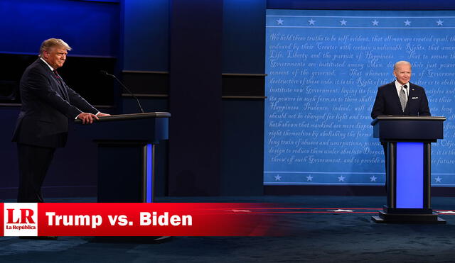 Donald Trump y Joe Biden en su primer debate presidencial. Foto: AFP