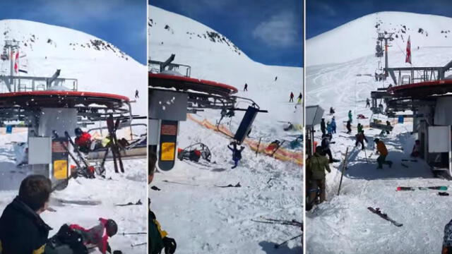 Un telesilla se sale de control y lanza por los aires a numerosos esquiadores [VIDEO]