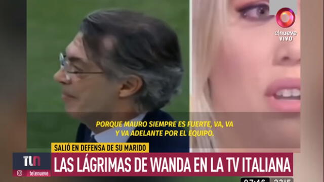 Wanda Nara lloró en Italia al hablar del escándalo entre Mauro Icardi y el Inter