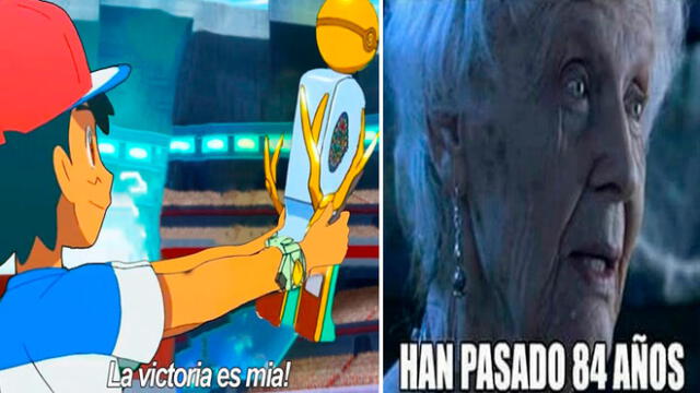 Ash ganó la Liga de la Región Alola y fans celebran con memes. Créditos: Composición