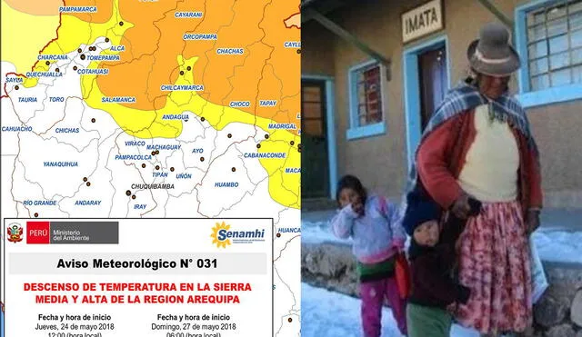 Senamhi alertó que temperaturas descenderán hasta -15°C en Arequipa 