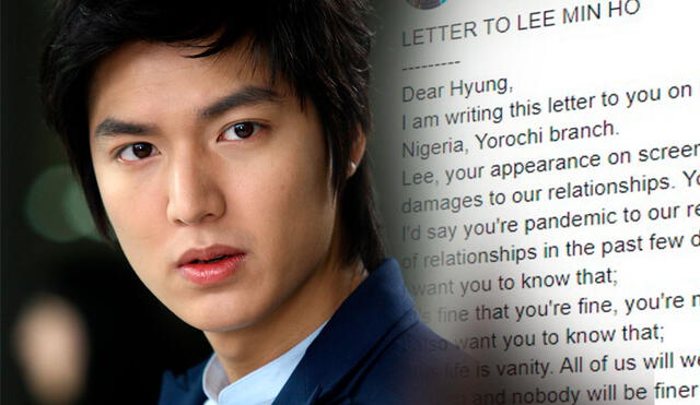 Un joven nigeriano publicó una carta a Lee Min Ho pidiendo que se aleje de las mujeres de su país. Crédito: fotocomposición