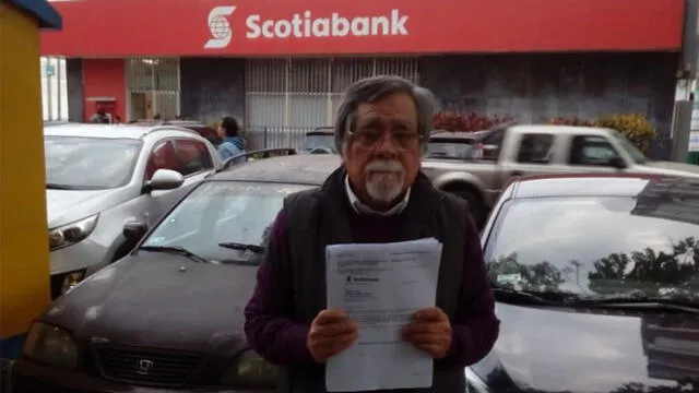 Contador de 74 años denuncia robo de sus ahorros en Banco Scotiabank