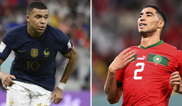 Mbappé y Hakimi son compañeros en el PSG, pero serán rivales en el Mundial Qatar 2022. Foto: AFP