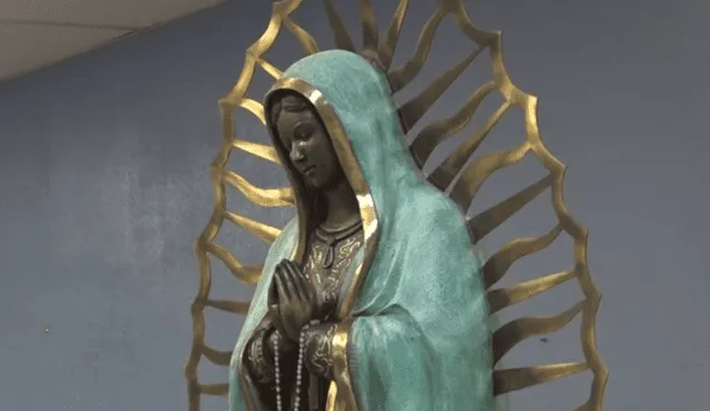 En YouTube creen que estatua de Virgen de Guadalupe 'llora' 