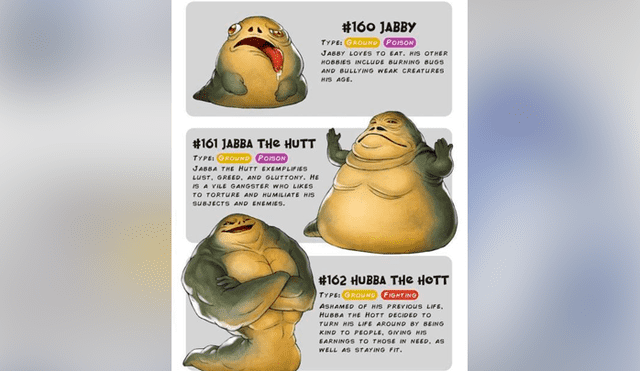 Jabba de Hutt obtiene pre-evolución y evolución como si fuese un Pokémon.