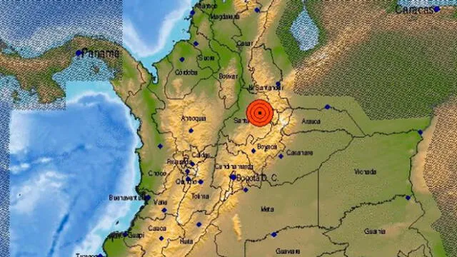 Colombia: sismo de 5,4 de magnitud sacude el país