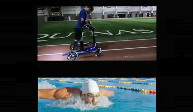 YouTube: Deportista con parálisis recrea video de entrenamiento de Michael Phelps 
