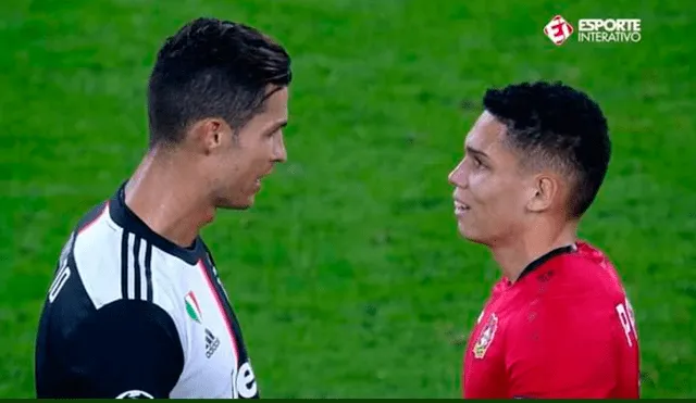 Cristiano Ronaldo: Paulinho, del Bayer Leverkusen, conoció en persona a su ídolo. Foto: Captura de video.