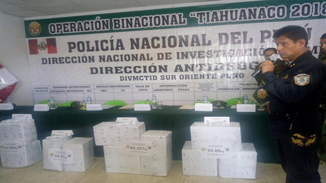Operativo de Perú y Bolivia incauta más de 300 kilos de droga en Puno