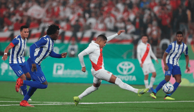 Kevin Quevedo anotó el primer gol de Perú en el fútbol masculino de los juegos Panamericanos 2019. | Foto: @SeleccionPeru