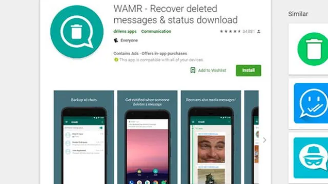 WAMR es la app que te puede ayudar a saber qué decían los mensajes eliminados de WhatsApp.