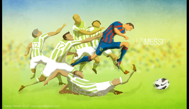Lionel Messi: diseñó una imagen del argentino hace 6 años y ante Betis se hizo realidad