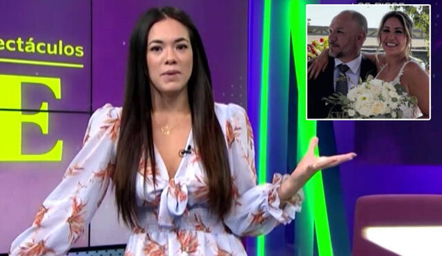 Jazmín Pinedo se mostró muy emocionada al comentar la boda de Tilsa Lozano. Foto: captura de América TV