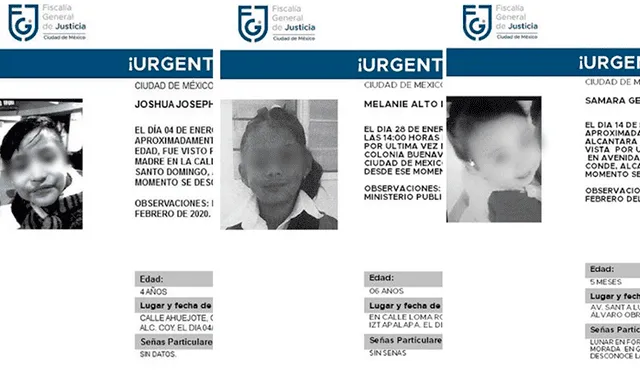 Niños desaparecidos Ciudad de México