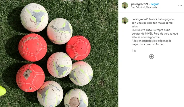 Edgar Pérez Greco, jugador del Deportivo Táchira de Venezuela, denunció el hecho mediante redes sociales.