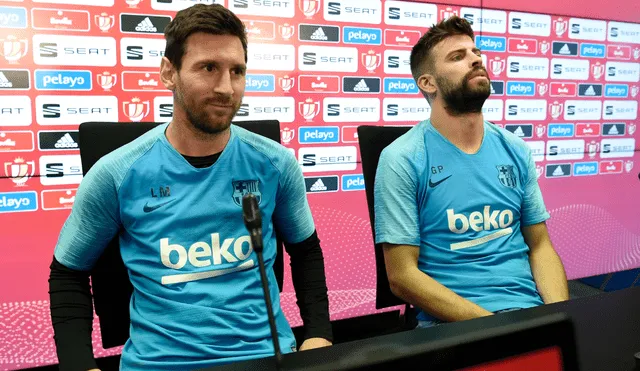 Lionel Messi y Gerard Piqué son los capitanes del FC Barcelona. Foto: AFP