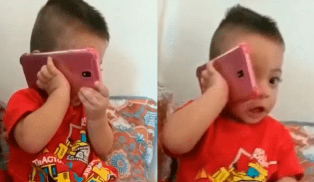Facebook Viral: Hombre que hablaba por teléfono no creyó que sería troleado por su hijo [VIDEO] 