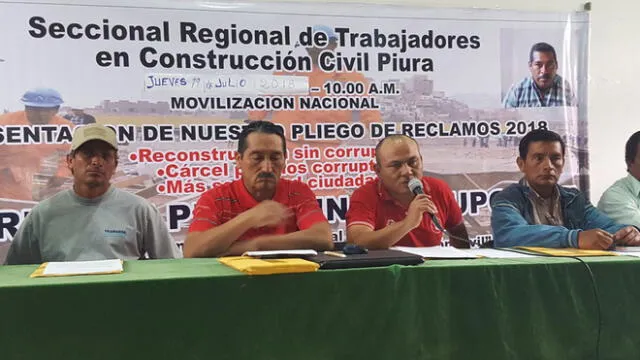 Piura: Construcción Civil anuncia paro en contra de la corrupción