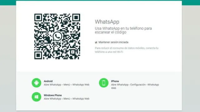 Código QR de WhatsApp.