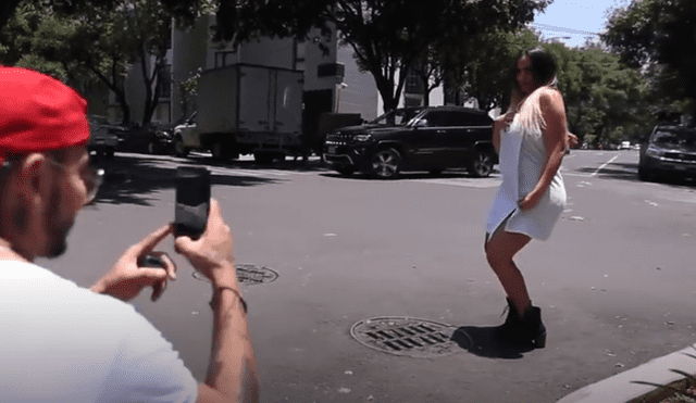 YouTube viral: chica 'Badabun' sale 'semidesnuda' a las calles por reto de su colega [VIDEO]