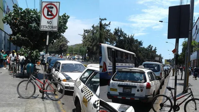 Cercado de Lima: autos permanecen estacionados pese a cartel de prohibición