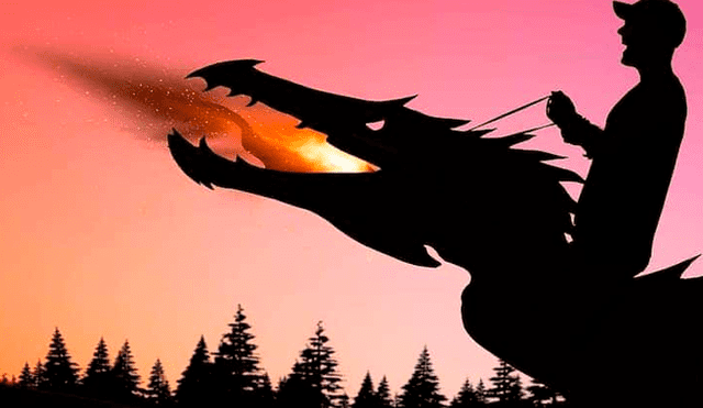 Este feroz dragón botando fuego es uno de sus favoritos. Foto John Marshall / Facebook