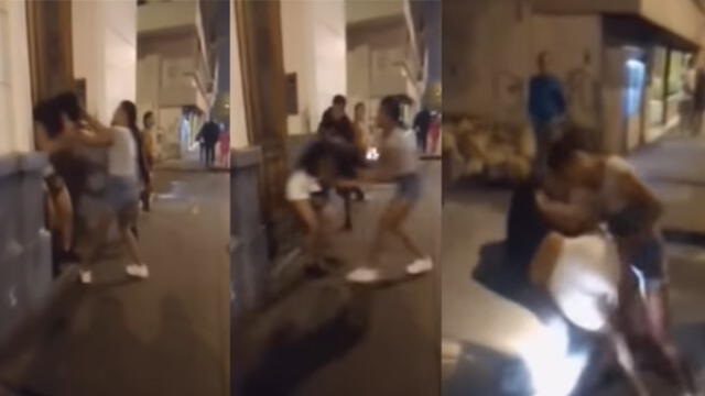 Una de las últimas peleas ocurrió en la avenida Nicolás de Piérola. (Foto: Captura de video)