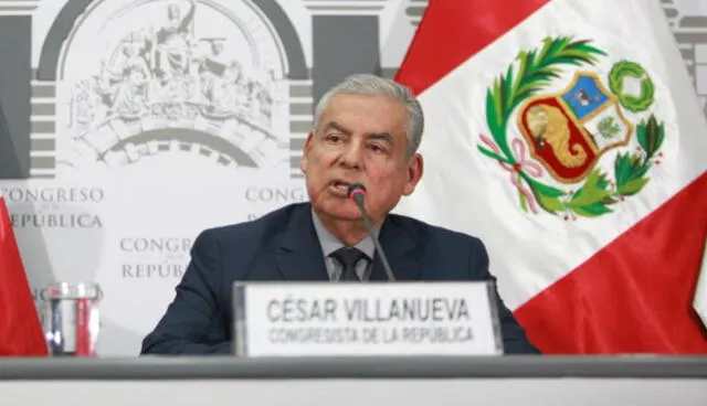 Conferencia de prensa en el Congreso de César Villanueva. Foto: Jhonel Rodríguez/ La República.