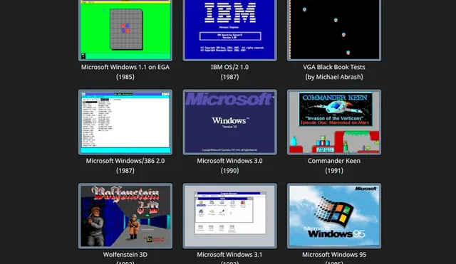 No necesita instalación. Tan solo unos clics y podrás experimentar por ti mismo cómo era tener una computadora en los ochentas y noventas con las primeras versiones de Windows. Foto: PCjs Machines
