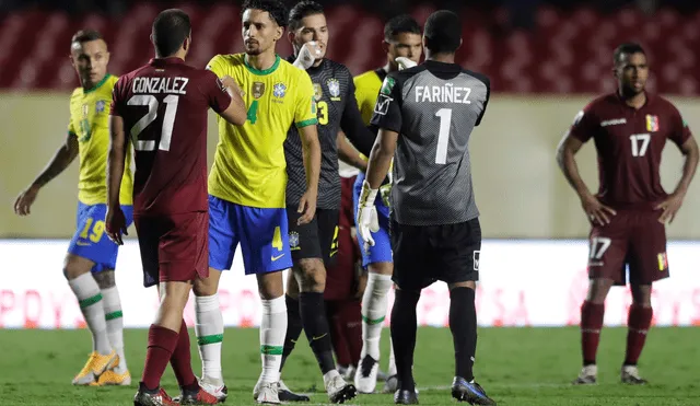 Venezuela perdió en la jornada 3 por 1-0 frente a Brasil. Este martes 17 de noviembre se enfrenta a Chile. Foto: EFE/Andre Penner POOL.